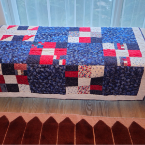 Baby Fireworks Quilt handmade โ 4th of July baby quilt, red white and blue, 100% cotton